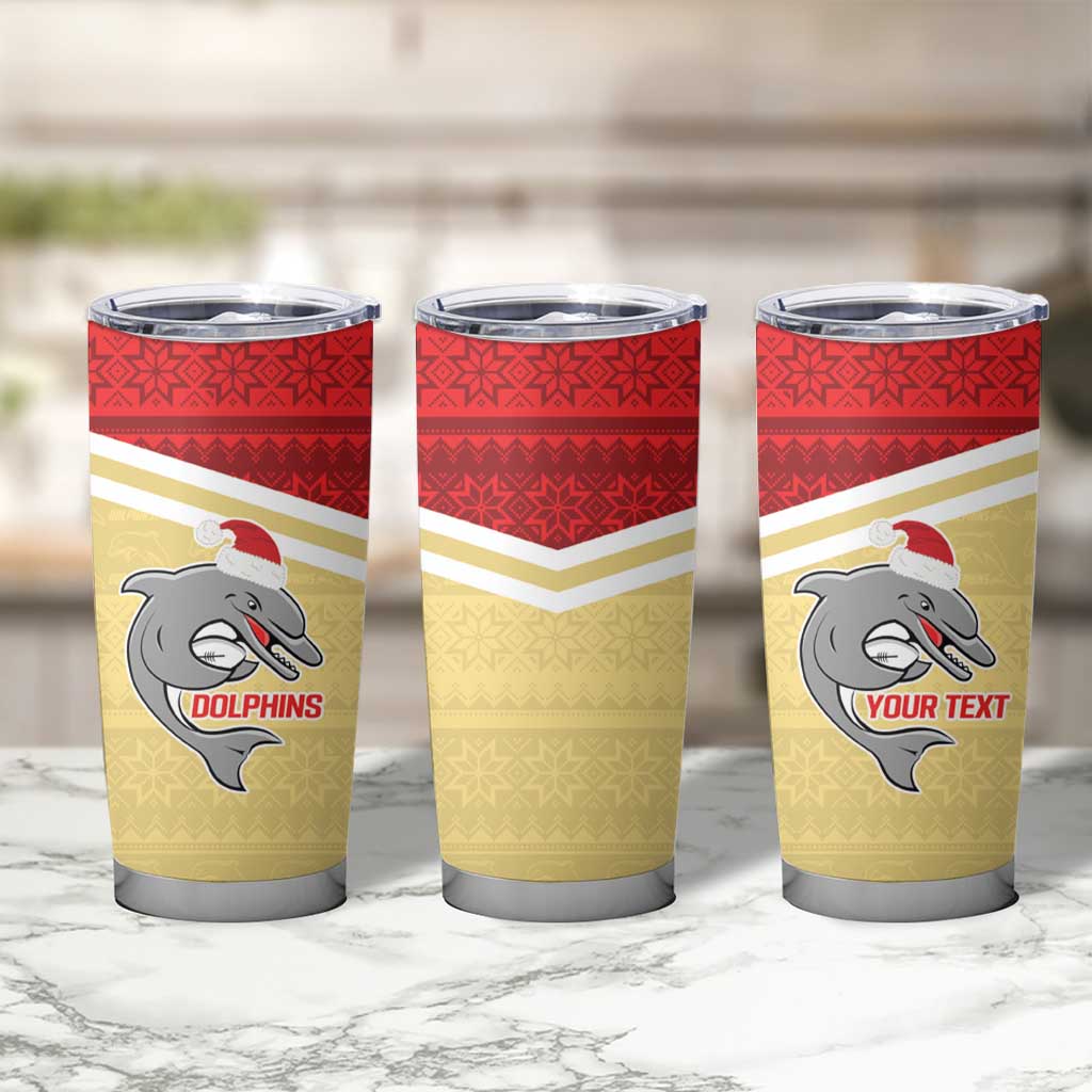 NRL Dolphins Mascot Christmas Personalised Tumbler Cup God Style