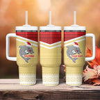 NRL Dolphins Mascot Christmas Personalised Tumbler With Handle God Style