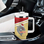 NRL Dolphins Mascot Christmas Personalised Tumbler With Handle God Style