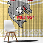 NRL Dolphins Mascot Christmas Personalised Window Curtain God Style