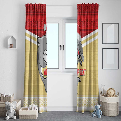 NRL Dolphins Mascot Christmas Personalised Window Curtain God Style