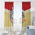NRL Dolphins Mascot Christmas Personalised Window Curtain God Style