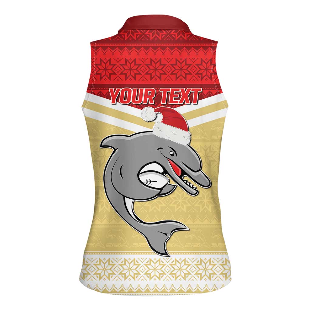 NRL Dolphins Mascot Christmas Personalised Women Sleeveless Polo Shirt God Style