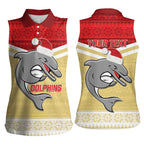NRL Dolphins Mascot Christmas Personalised Women Sleeveless Polo Shirt God Style