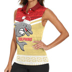 NRL Dolphins Mascot Christmas Personalised Women Sleeveless Polo Shirt God Style