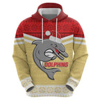 NRL Dolphins Mascot Christmas Personalised Zip Hoodie God Style