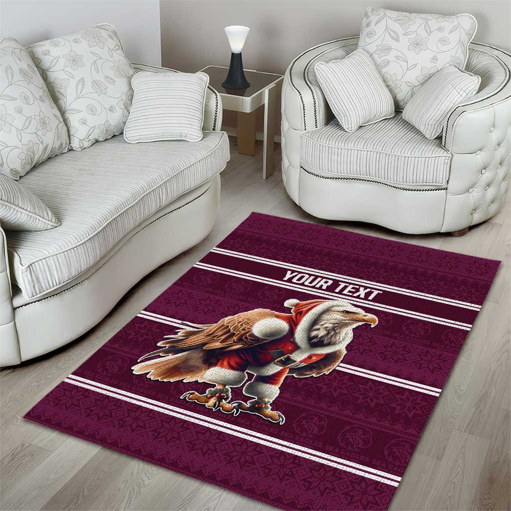 NRL Manly Warringah Christmas Personalised Area Rug with Sea Eagles Mascot