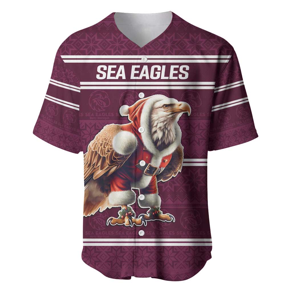 NRL Manly Warringah Christmas Personalised Baseball Jersey with Sea Eagles Mascot