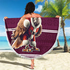 NRL Manly Warringah Christmas Personalised Beach Blanket with Sea Eagles Mascot