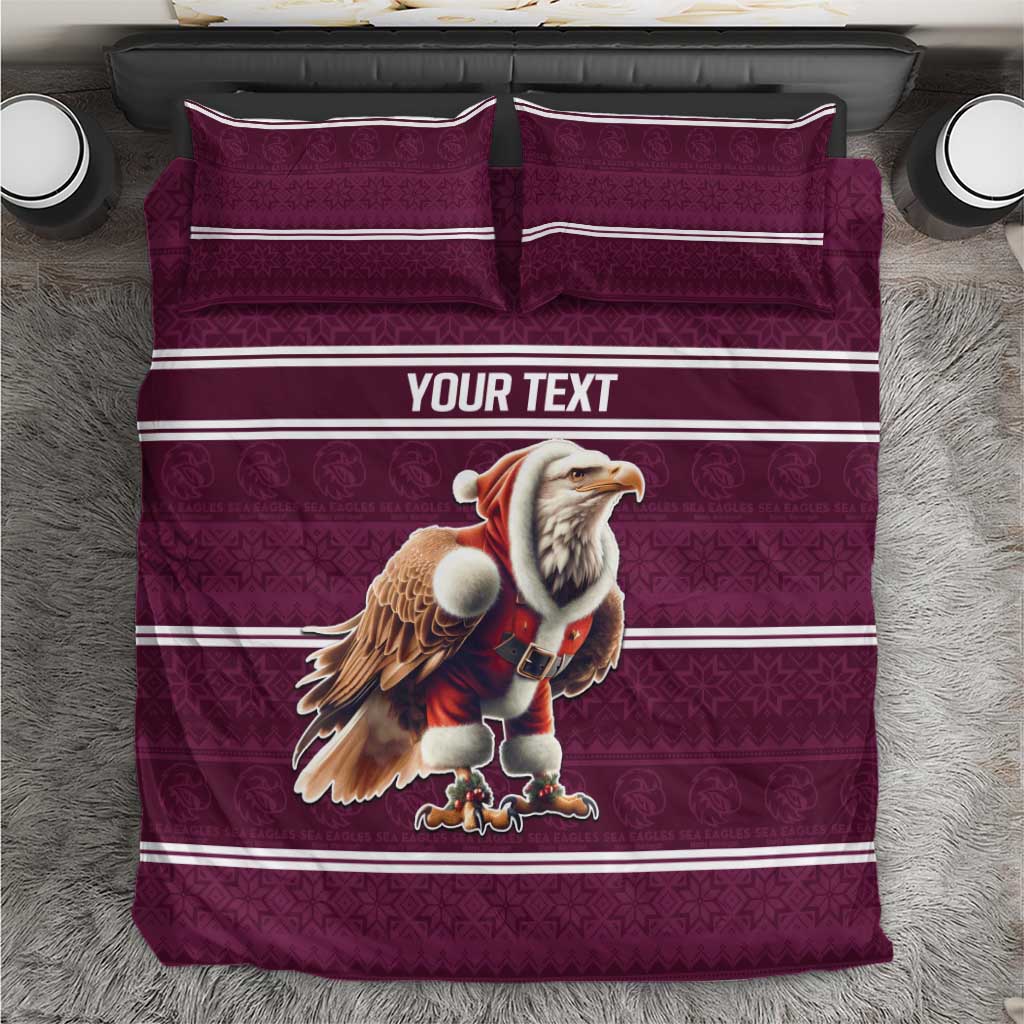 NRL Manly Warringah Christmas Personalised Bedding Set with Sea Eagles Mascot