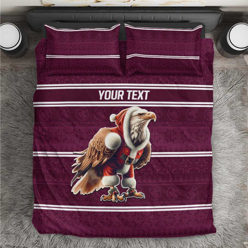 NRL Manly Warringah Christmas Personalised Bedding Set with Sea Eagles Mascot