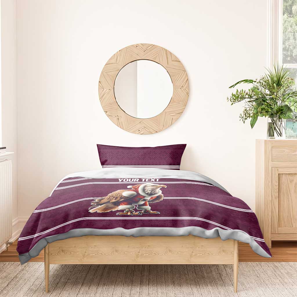 NRL Manly Warringah Christmas Personalised Bedding Set with Sea Eagles Mascot