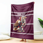 NRL Manly Warringah Christmas Personalised Blanket with Sea Eagles Mascot