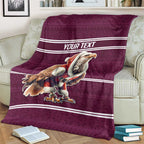 NRL Manly Warringah Christmas Personalised Blanket with Sea Eagles Mascot
