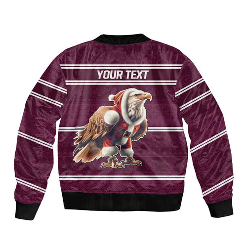 NRL Manly Warringah Christmas Personalised Bomber Jacket with Sea Eagles Mascot