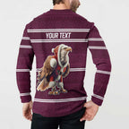 NRL Manly Warringah Christmas Personalised Button Sweatshirt with Sea Eagles Mascot