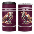 NRL Manly Warringah Christmas Personalised 4 in 1 Can Cooler Tumbler with Sea Eagles Mascot
