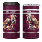 NRL Manly Warringah Christmas Personalised 4 in 1 Can Cooler Tumbler with Sea Eagles Mascot