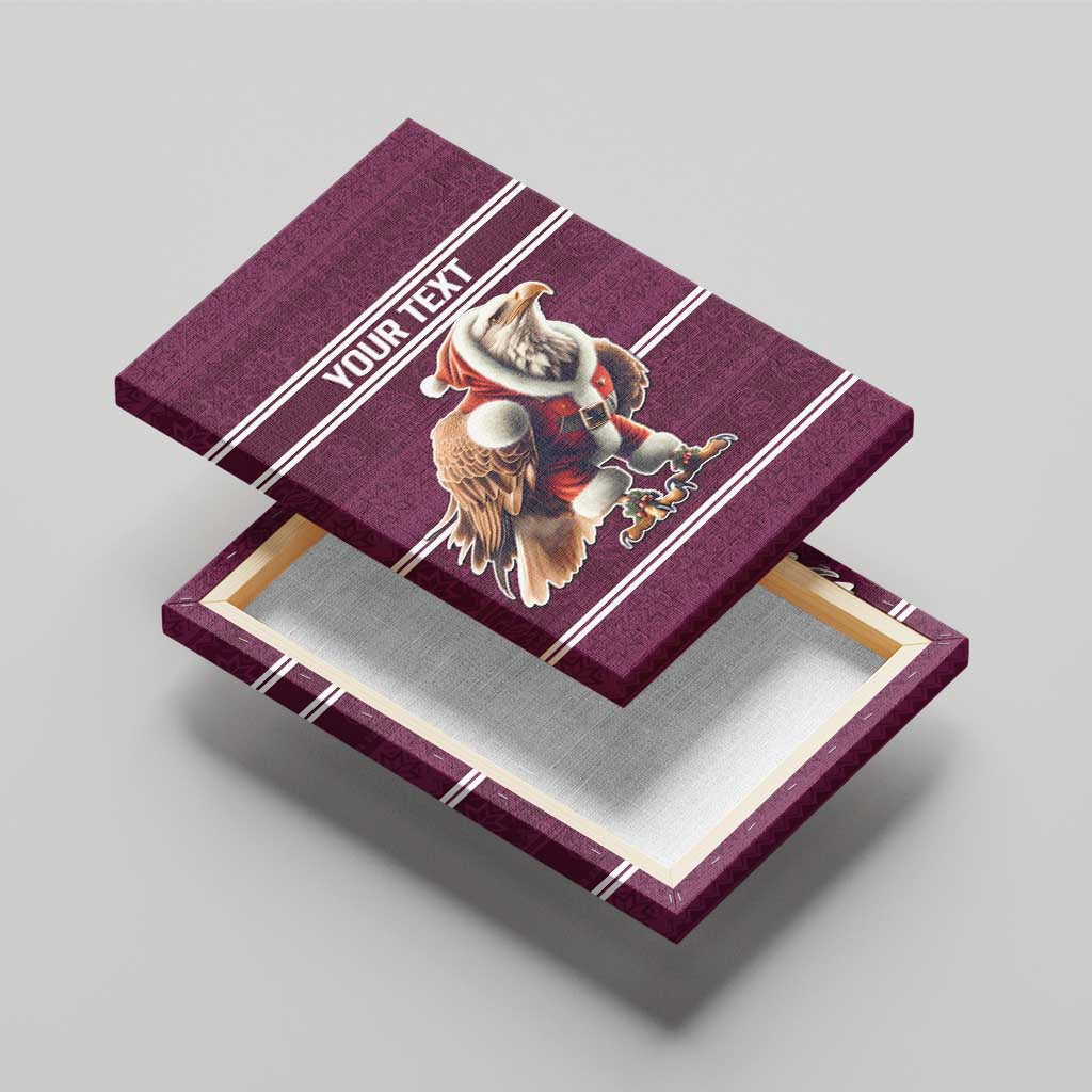 NRL Manly Warringah Christmas Personalised Canvas Wall Art with Sea Eagles Mascot