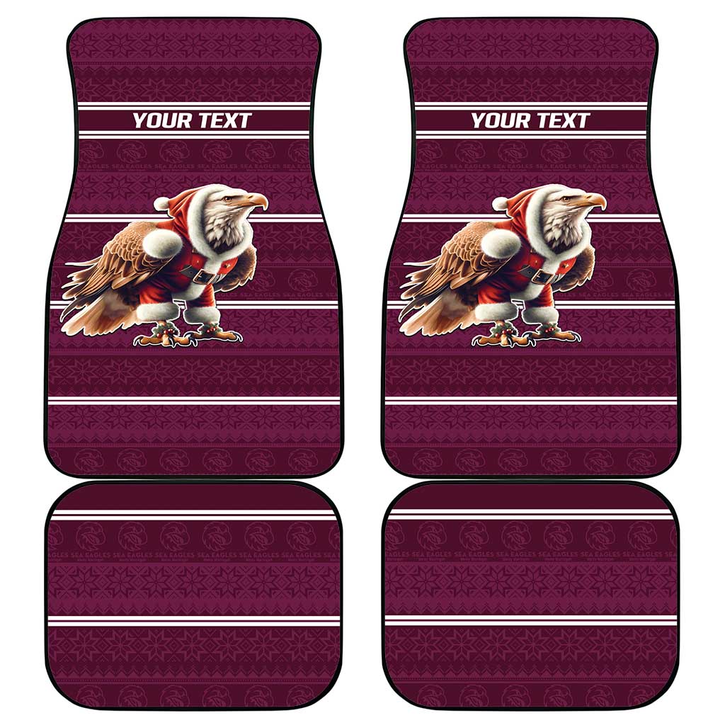 NRL Manly Warringah Christmas Personalised Car Mats with Sea Eagles Mascot