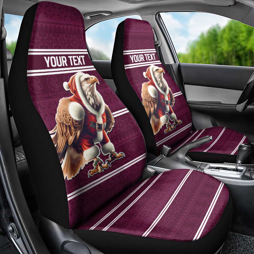 NRL Manly Warringah Christmas Personalised Car Seat Cover with Sea Eagles Mascot