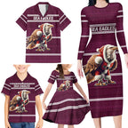 NRL Manly Warringah Christmas Personalised Family Matching Long Sleeve Bodycon Dress and Hawaiian Shirt with Sea Eagles Mascot