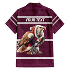 NRL Manly Warringah Christmas Personalised Family Matching Long Sleeve Bodycon Dress and Hawaiian Shirt with Sea Eagles Mascot