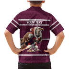 NRL Manly Warringah Christmas Personalised Family Matching Mermaid Dress and Hawaiian Shirt with Sea Eagles Mascot