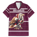 NRL Manly Warringah Christmas Personalised Family Matching Mermaid Dress and Hawaiian Shirt with Sea Eagles Mascot