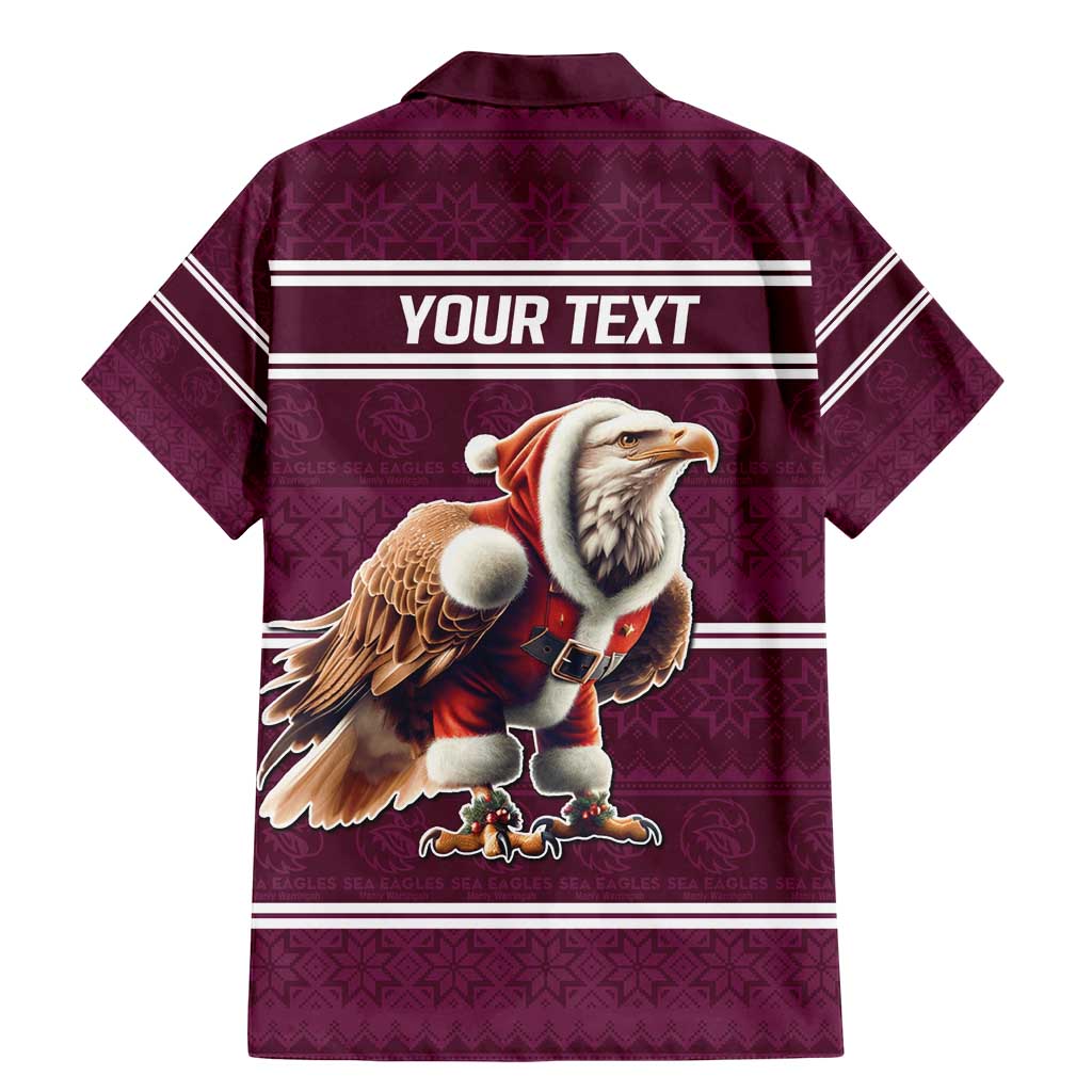 NRL Manly Warringah Christmas Personalised Family Matching Mermaid Dress and Hawaiian Shirt with Sea Eagles Mascot