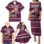 NRL Manly Warringah Christmas Personalised Family Matching Puletasi and Hawaiian Shirt with Sea Eagles Mascot