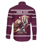NRL Manly Warringah Christmas Personalised Family Matching Puletasi and Hawaiian Shirt with Sea Eagles Mascot