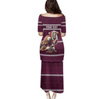NRL Manly Warringah Christmas Personalised Family Matching Puletasi and Hawaiian Shirt with Sea Eagles Mascot