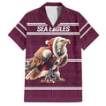 NRL Manly Warringah Christmas Personalised Family Matching Summer Maxi Dress and Hawaiian Shirt with Sea Eagles Mascot