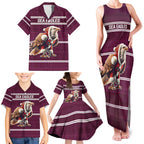 NRL Manly Warringah Christmas Personalised Family Matching Tank Maxi Dress and Hawaiian Shirt with Sea Eagles Mascot