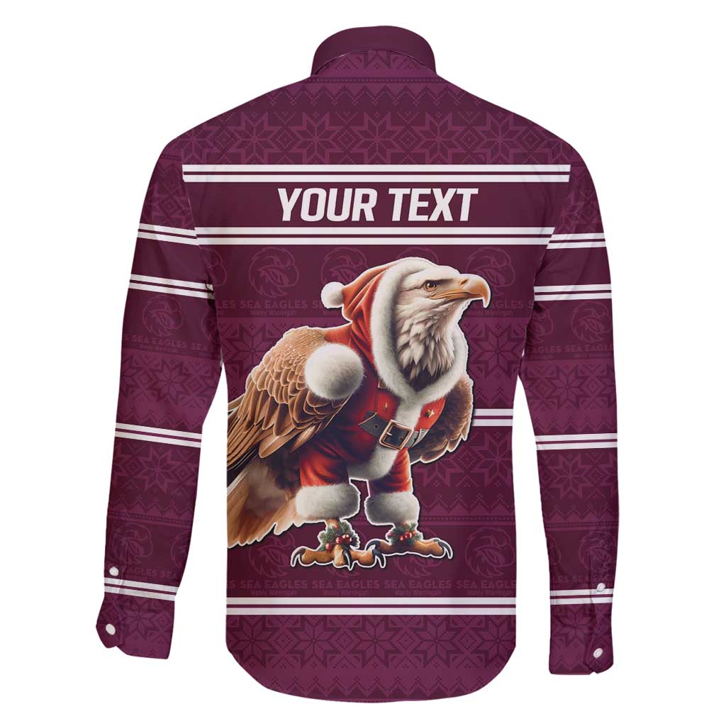 NRL Manly Warringah Christmas Personalised Family Matching Tank Maxi Dress and Hawaiian Shirt with Sea Eagles Mascot