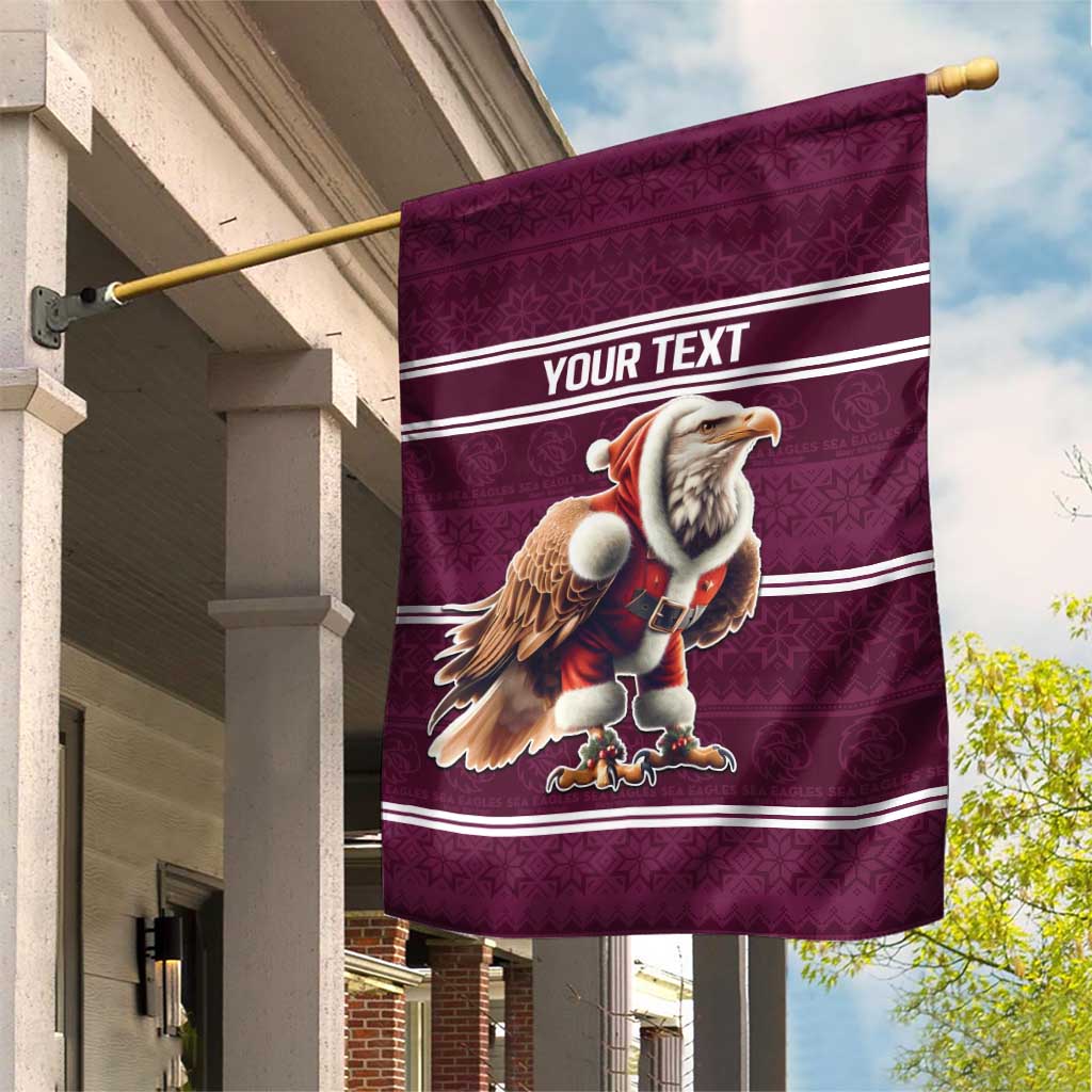 NRL Manly Warringah Christmas Personalised Garden Flag with Sea Eagles Mascot
