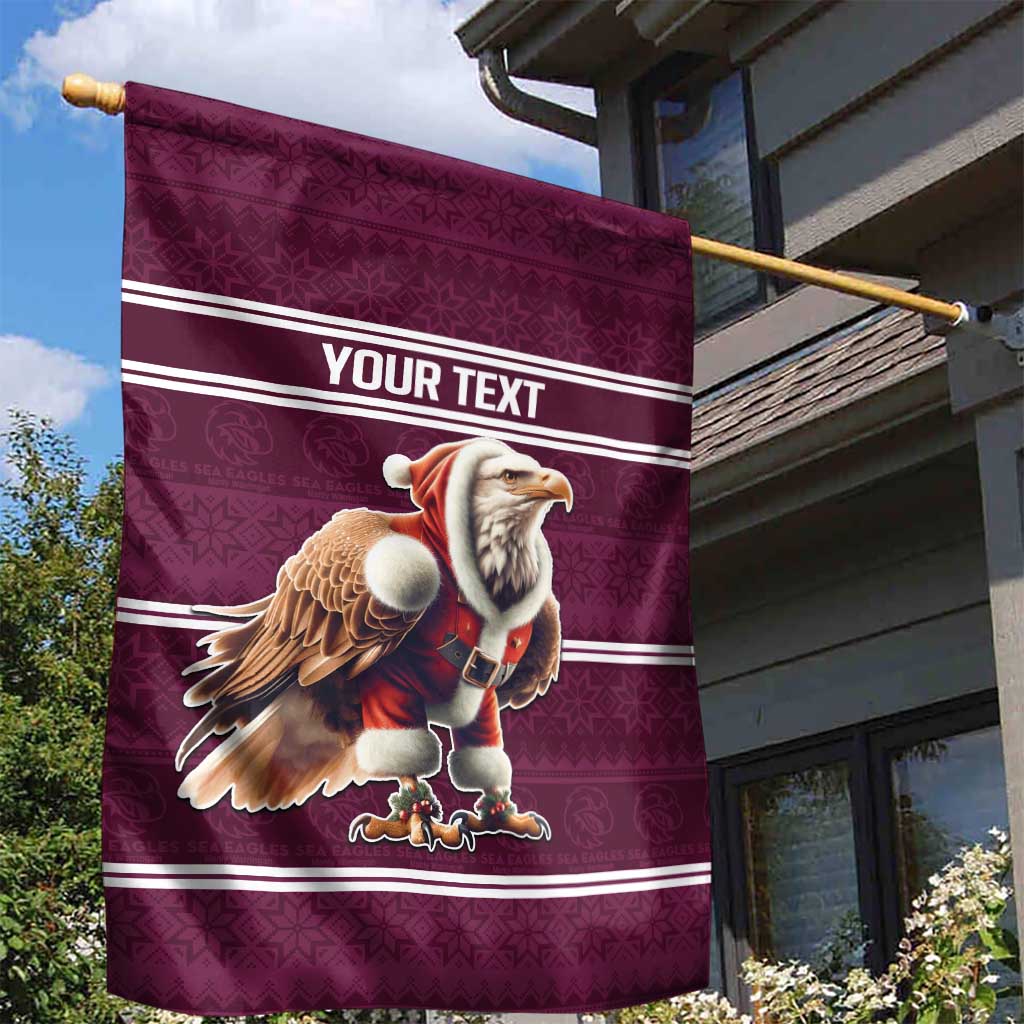 NRL Manly Warringah Christmas Personalised Garden Flag with Sea Eagles Mascot