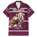 NRL Manly Warringah Christmas Personalised Hawaiian Shirt with Sea Eagles Mascot