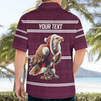 NRL Manly Warringah Christmas Personalised Hawaiian Shirt with Sea Eagles Mascot