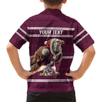 NRL Manly Warringah Christmas Personalised Hawaiian Shirt with Sea Eagles Mascot