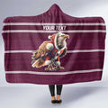 NRL Manly Warringah Christmas Personalised Hooded Blanket with Sea Eagles Mascot