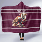 NRL Manly Warringah Christmas Personalised Hooded Blanket with Sea Eagles Mascot