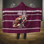 NRL Manly Warringah Christmas Personalised Hooded Blanket with Sea Eagles Mascot