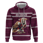 NRL Manly Warringah Christmas Personalised Hoodie with Sea Eagles Mascot