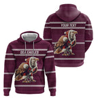 NRL Manly Warringah Christmas Personalised Hoodie with Sea Eagles Mascot