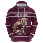 NRL Manly Warringah Christmas Personalised Hoodie with Sea Eagles Mascot