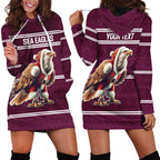 NRL Manly Warringah Christmas Personalised Hoodie Dress with Sea Eagles Mascot