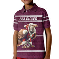NRL Manly Warringah Christmas Personalised Kid Polo Shirt with Sea Eagles Mascot