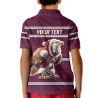 NRL Manly Warringah Christmas Personalised Kid Polo Shirt with Sea Eagles Mascot